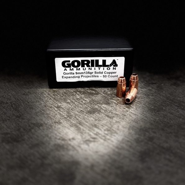 Gorilla Silverback 9MM 135gr Solid Copper Subsonic Expanding Projectiles (Qty of 50) **NOT LOADED - PROJECTILES ONLY**