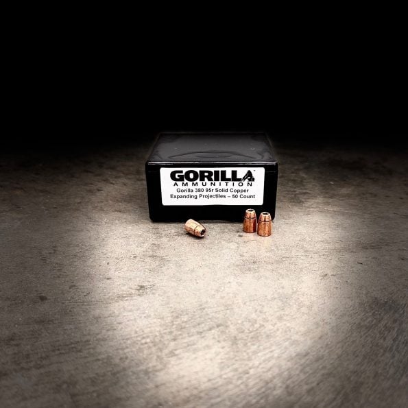 Gorilla Silverback 380ACP 95gr, Solid Copper Expanding Projectiles (Qty of 50) **NOT LOADED - PROJECTILES ONLY**