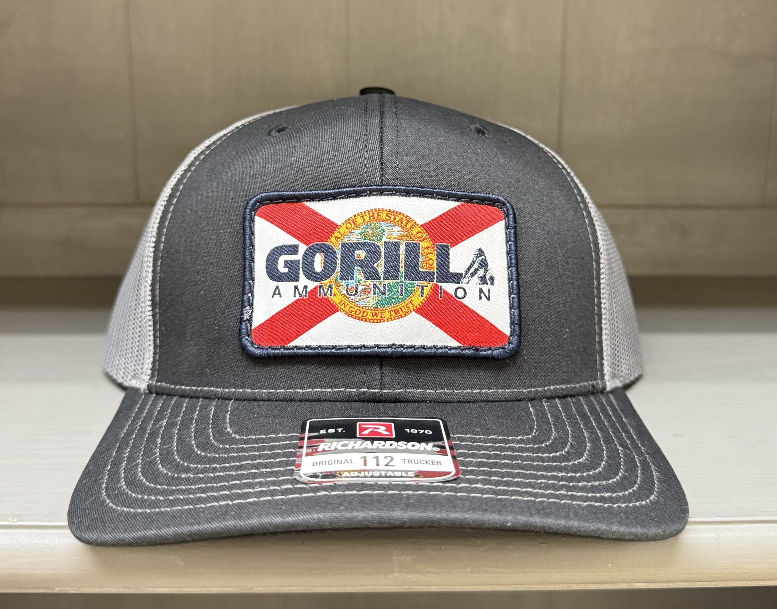 Florida Flag Trucker Hat - Black/Charcoal